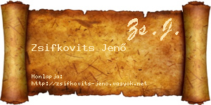 Zsifkovits Jenő névjegykártya