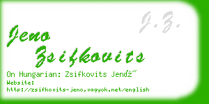 jeno zsifkovits business card